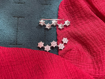 92.5 silver stylish flower earcuffs