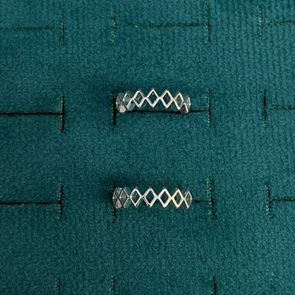 92.5 Silver Diamond Frame Toe Rings