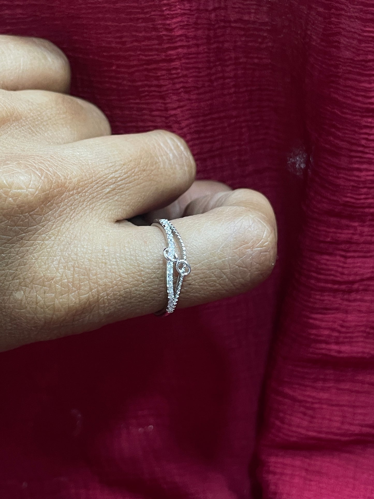 925 Silver Knot Ring - Size 12