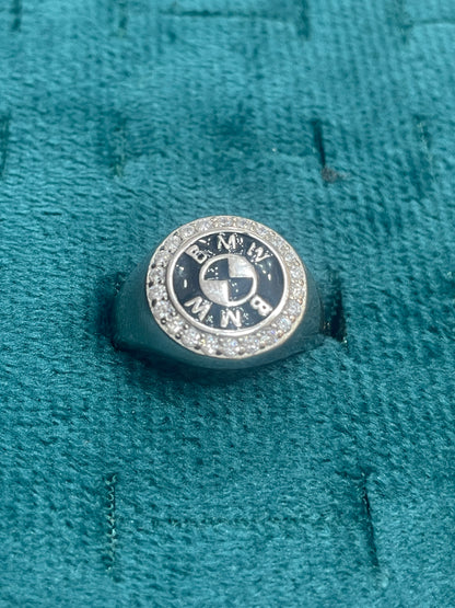 92.5 Silver BMW Men’s Ring Size 18 | Stylish Logo Design | Elegant Jewellery