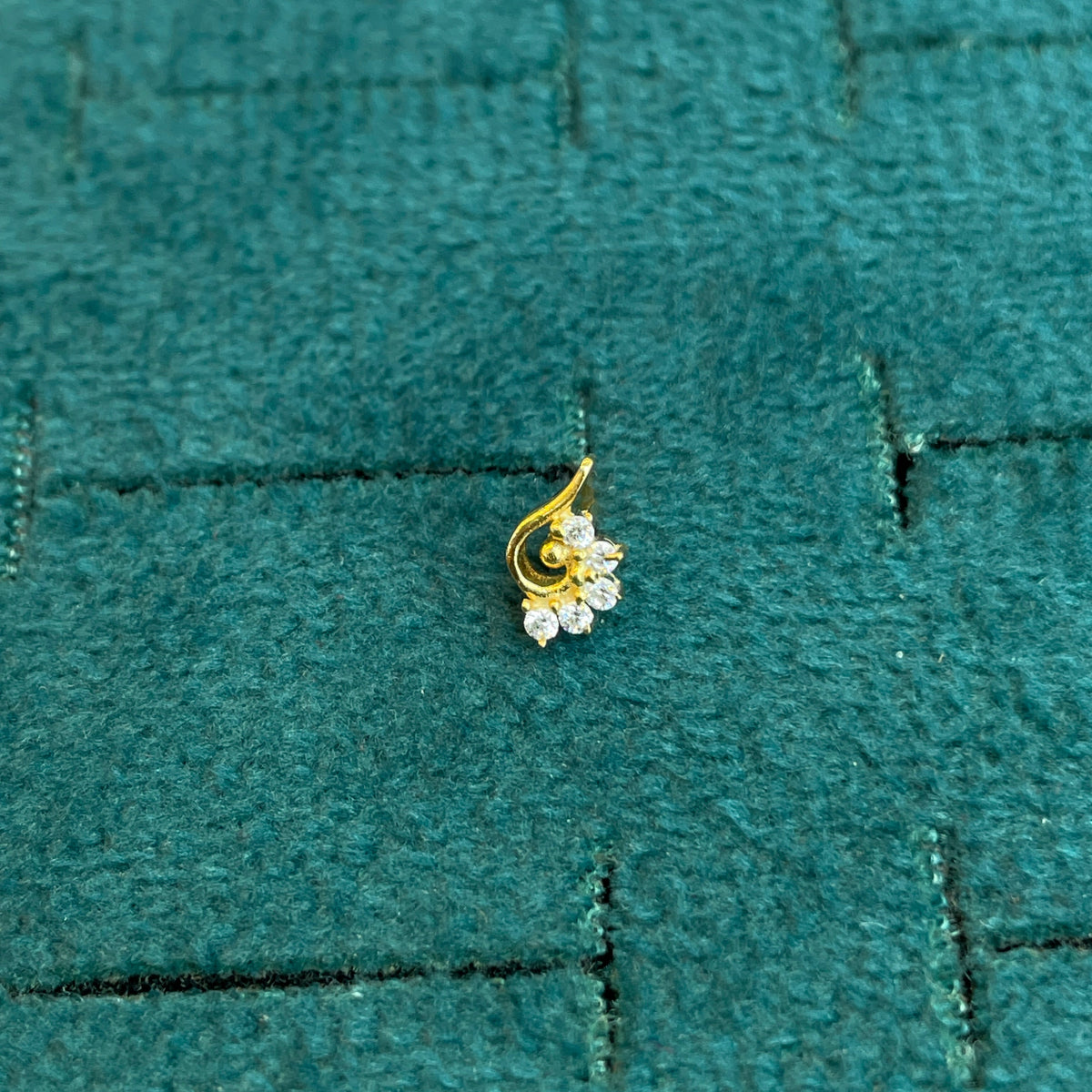 92.5 Sterling Silver Gold Plated CZ Peacock Hook Studs
