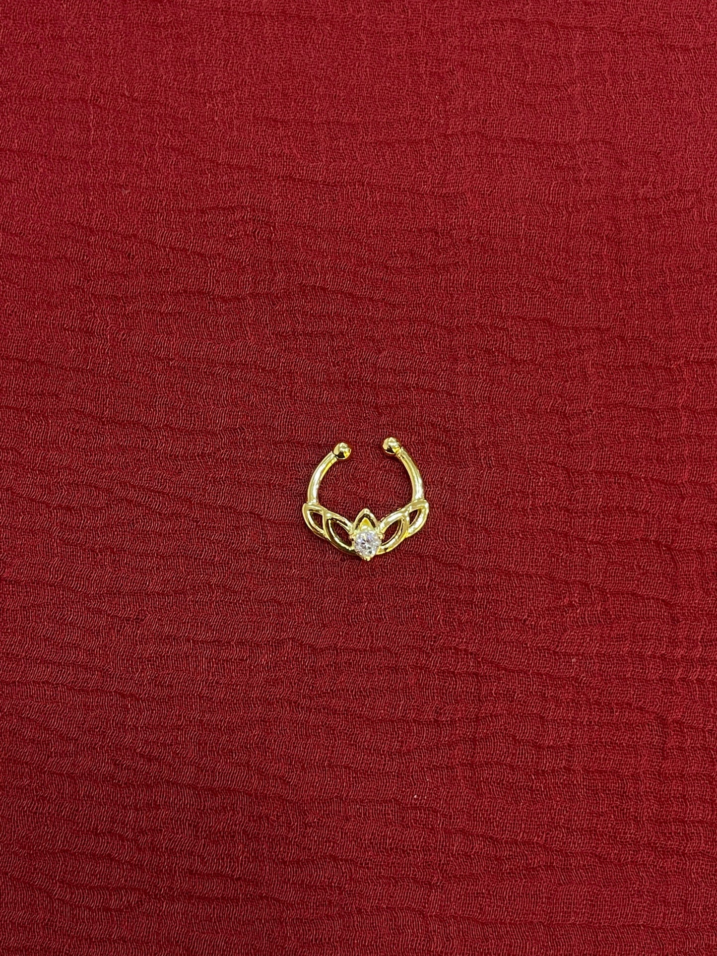 92.5 Silver Gold Plated Lotus Septum