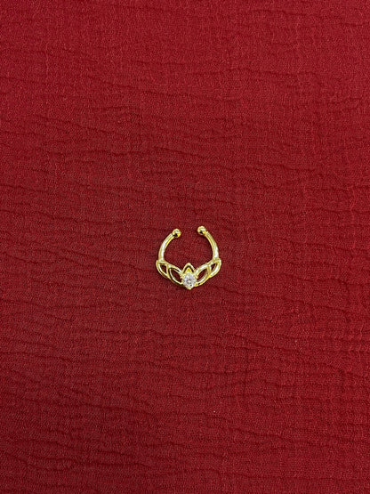 92.5 Silver Gold Plated Lotus Septum