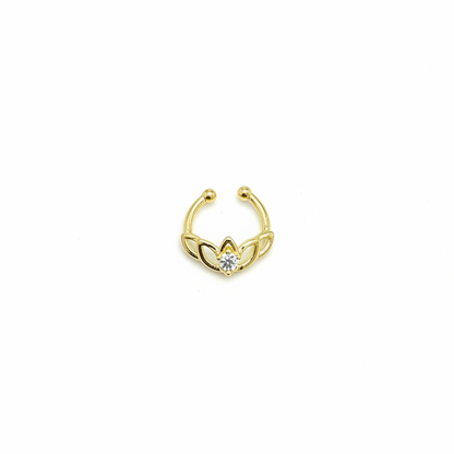 92.5 Silver Gold Plated Lotus Septum