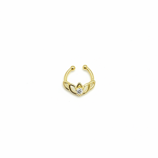 92.5 Silver Gold Plated Lotus Septum