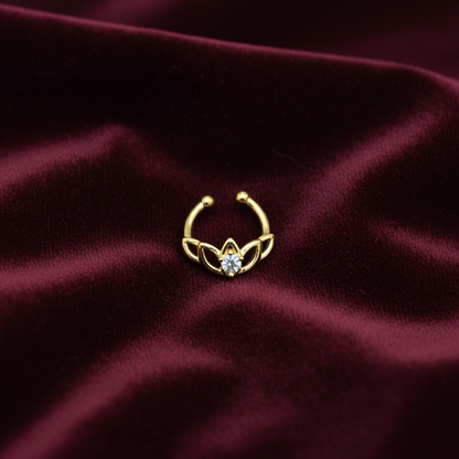 92.5 Silver Gold Plated Lotus Septum