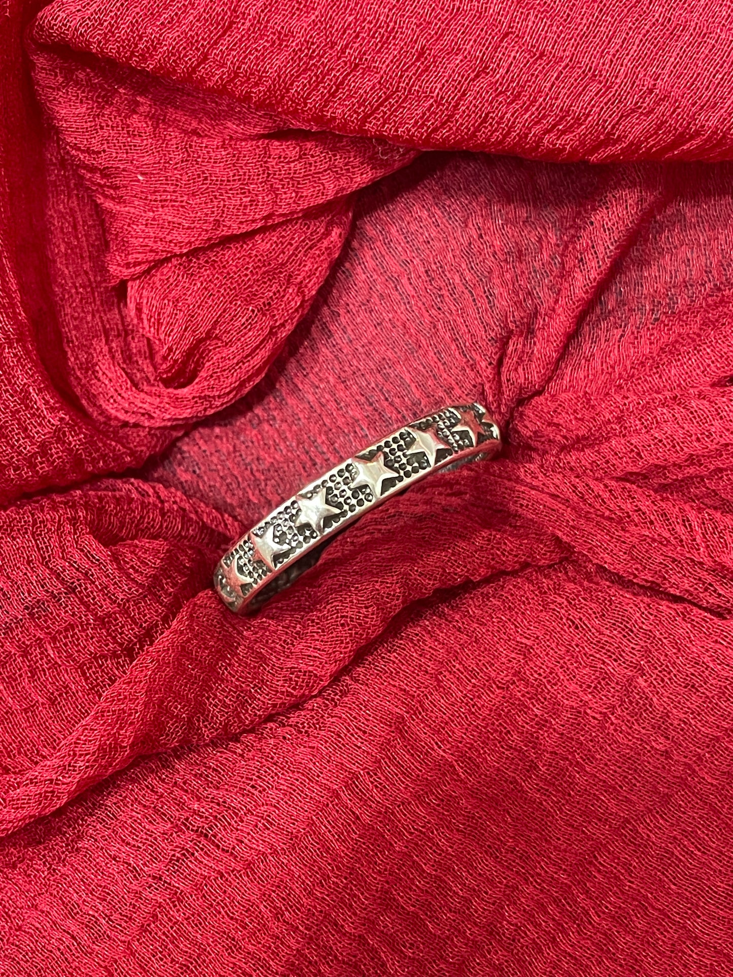 92.5 silver oxidised star men’s ring size 20