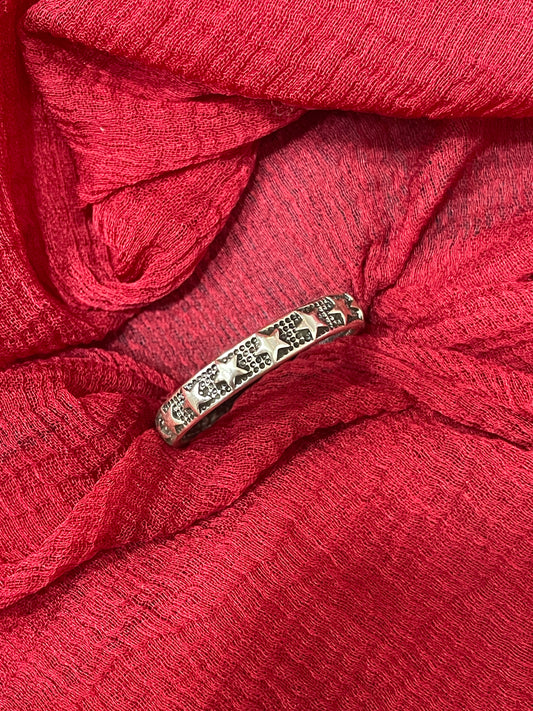 92.5 silver oxidised star men’s ring size 20