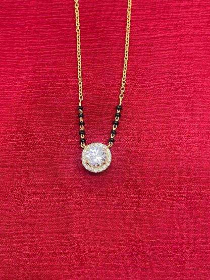 925 Silver Gold Plated Black Bead Chain