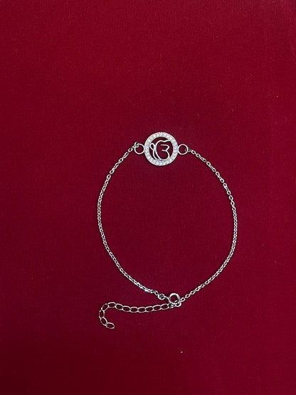 925 Sterling Silver Ik Onkar Rakhi | Stone-Studded Chain Rakhi for Raksha Bandhan