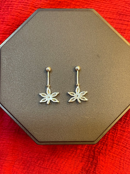 92.5 Silver Leaf Bugadi Pair for Women | Floral Helix Earrings | Minimal Daily Wear Jewellery