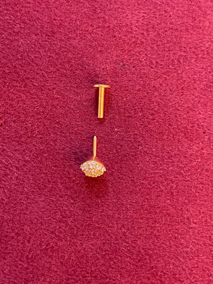 92.5 Silver Gold Plated 2-in-1 Stud & Bugadi Pair| Dual Wear Versatile Design | Jewellery