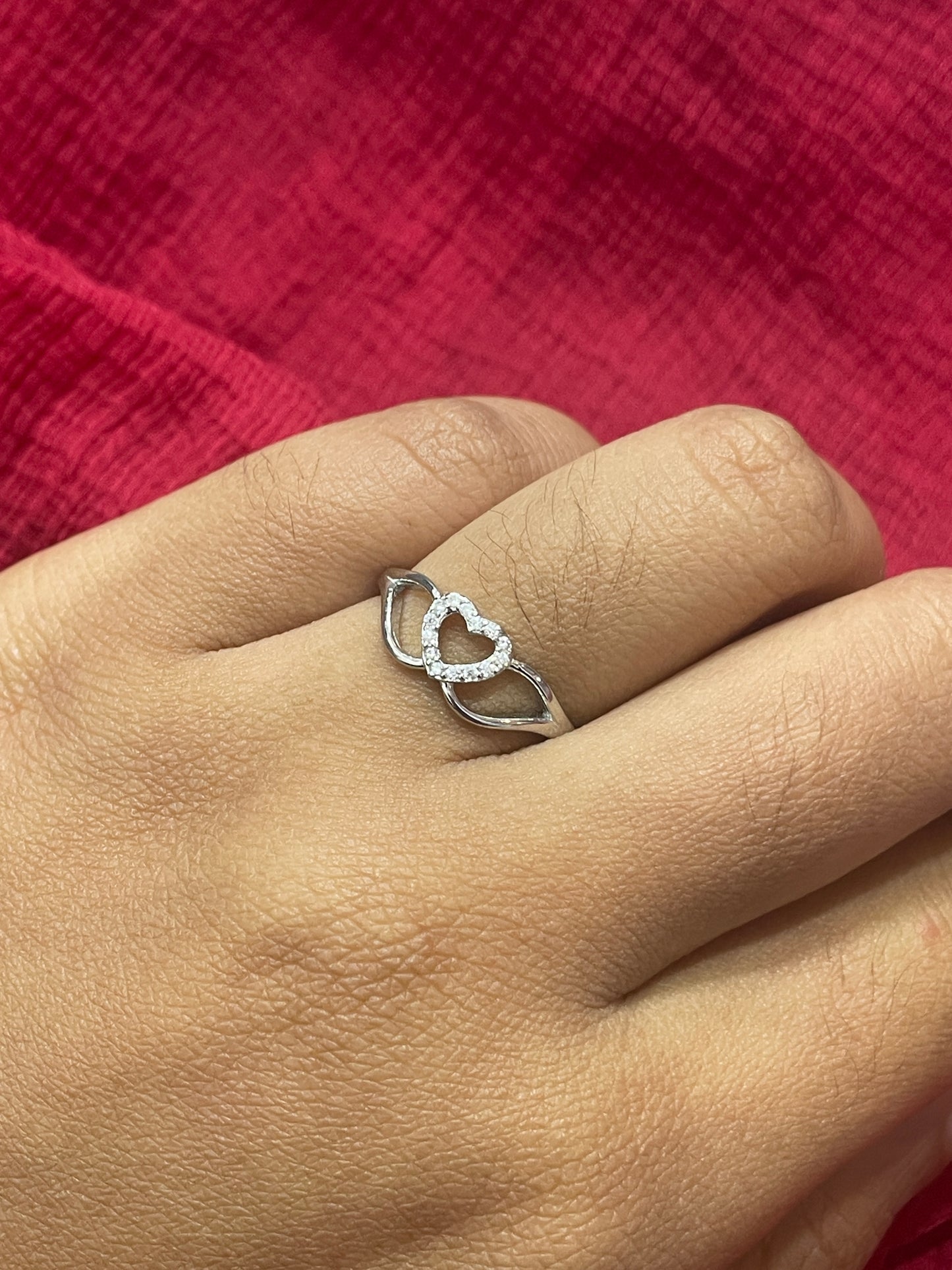 92.5 Silver Elegant Heart Ring for Women Size 16 | Classy Love Design | Daily Wear Jewellery