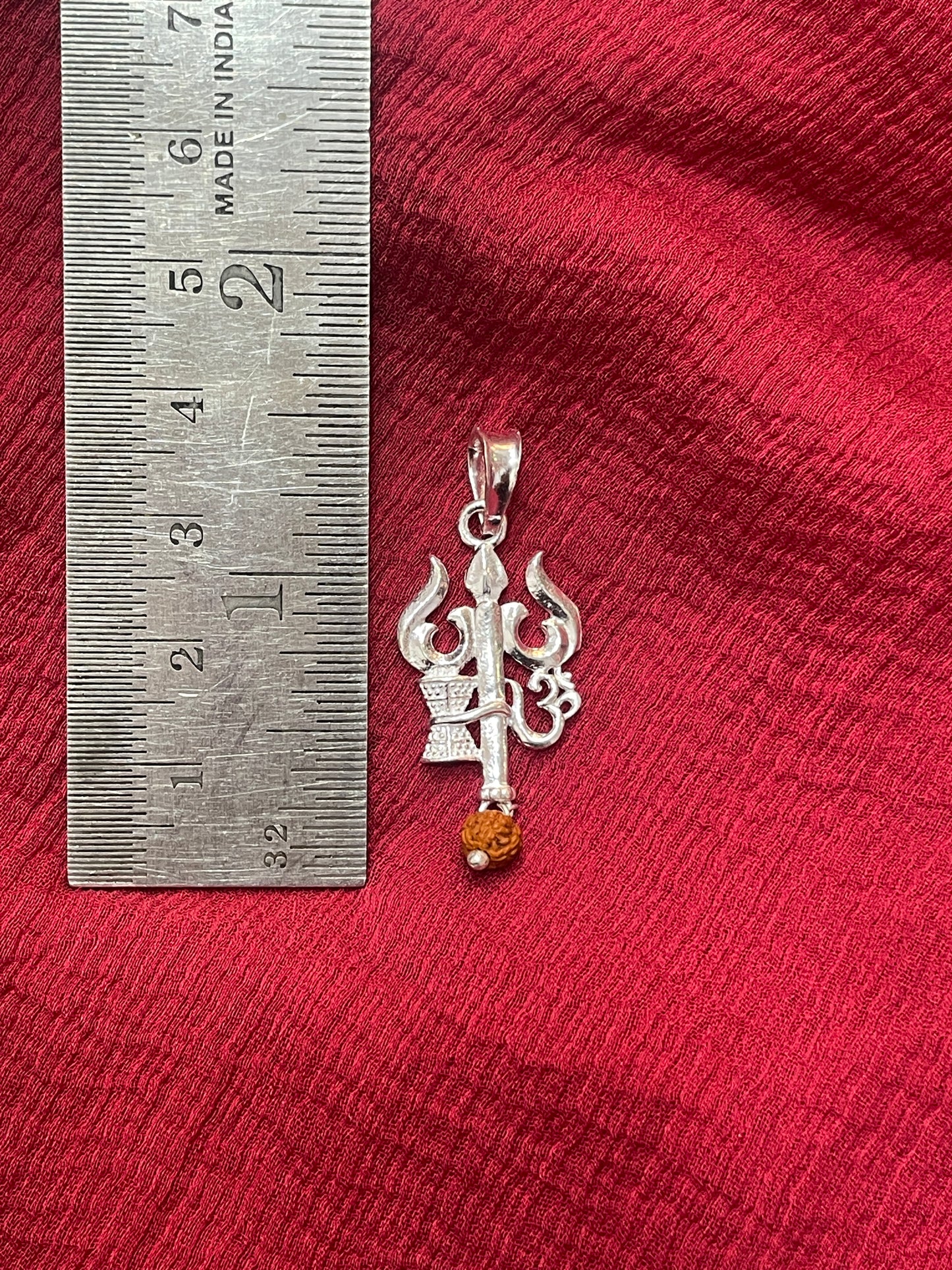 92.5 Silver Trishul Design Pendant for Men & Women – Traditional Temple Style
