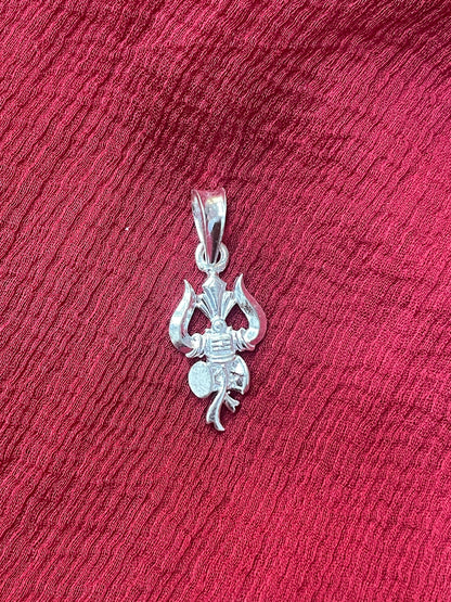 92.5 Silver Trishul Design Pendant for Men & Women – Traditional Finish