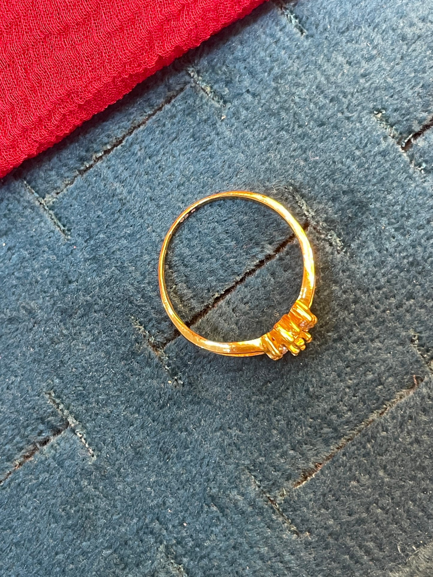 92.5 silver gold plated flower ring size 11