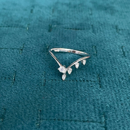 92.5 Sterling Silver Tiara Crown Finger Ring