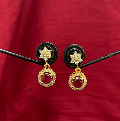 92.5 Silver Gold Plated Star Earrings for Women | Stylish Celestial Design | Elegant Jewellery pair