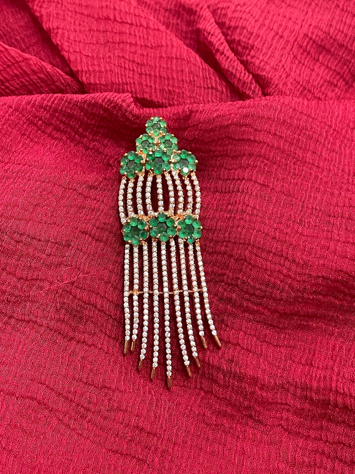 92.5 Silver Green Stone Earrings for Women | Stylish Elegant Design | Trendy Jewellery