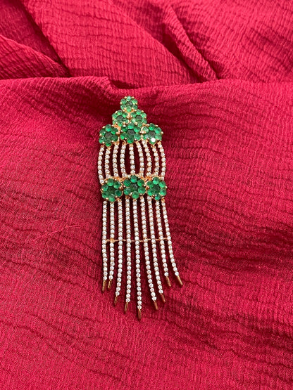 92.5 Silver Green Stone Earrings for Women | Stylish Elegant Design | Trendy Jewellery