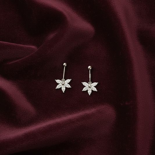 92.5 Silver Stylish Five Leaf Bugadi | Elegant Floral Design | Jewellery (pair)