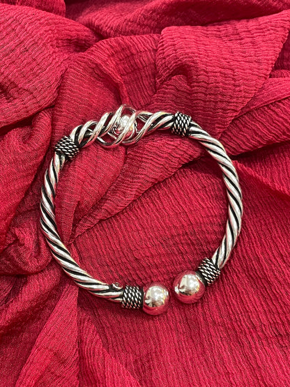 92.5 Silver Kids Kada Single Piece | Classy Baby Bracelet for Girls & Boys | Traditional Jewellery