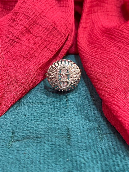 92.5 Silver White Stone Round Ring for Women Size 11 | Stylish Elegant Design | Premium Jewellery