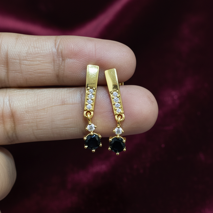 925 Silver Gold Plated Blue Drop Earrings