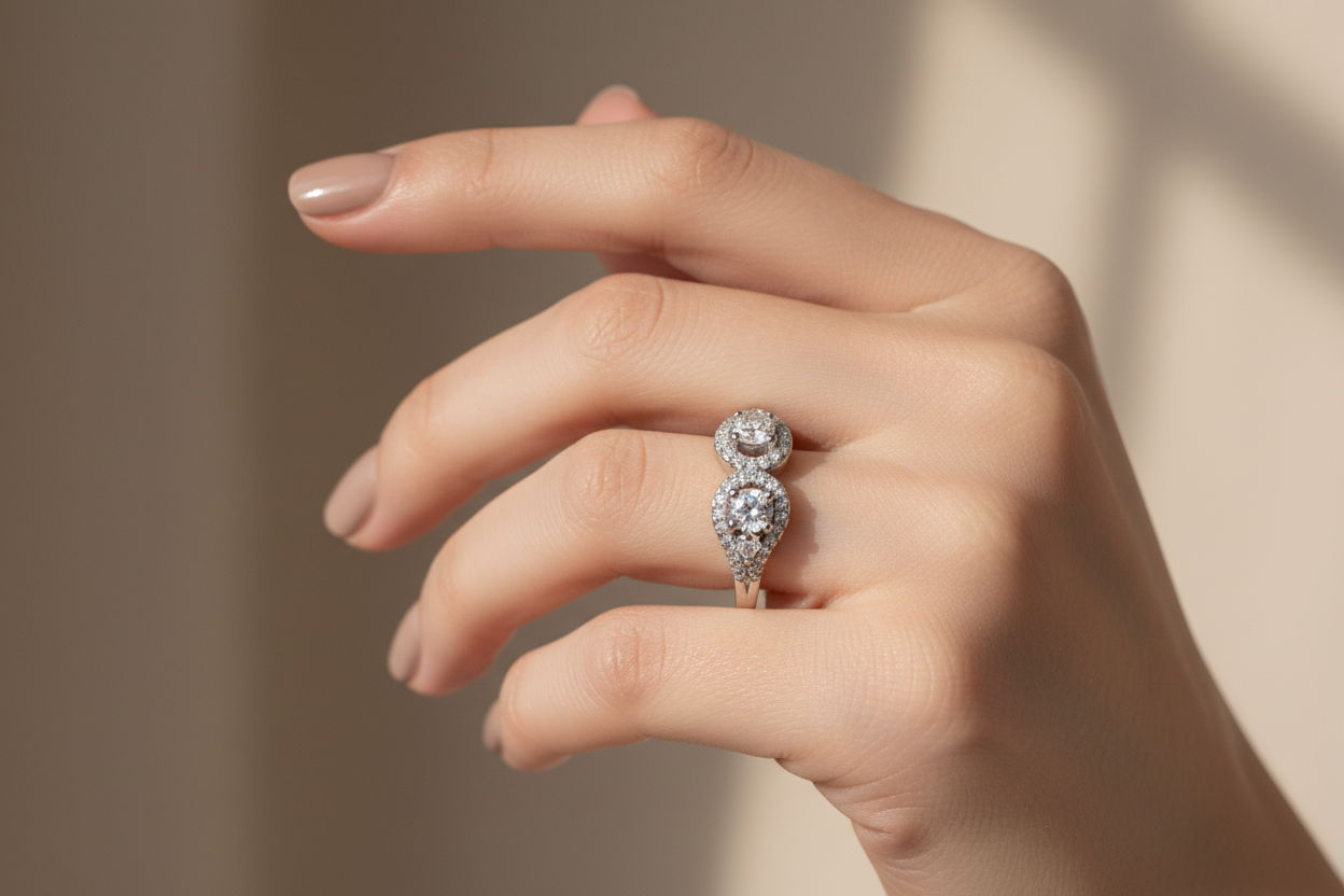 92.5 Silver White Stone Ring for Women Size 8 | Stylish Classic Sparkle | Elegant Fashion Jewellery