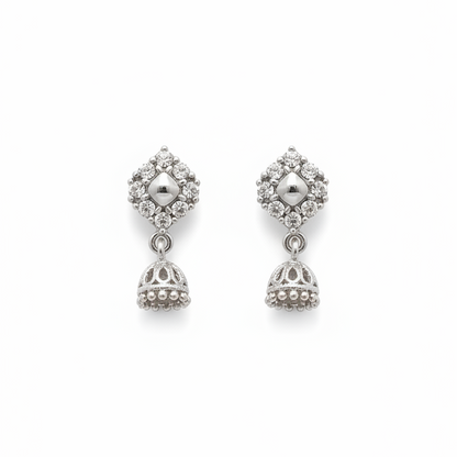 92.5 silver classy minimal jhumkas