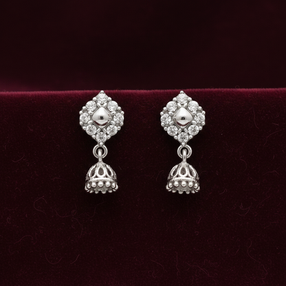 92.5 silver classy minimal jhumkas