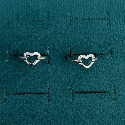 92.5 Sterling Silver CZ Open Heart Toe Rings for Women — Pair