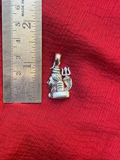 92.5 Silver Shiva Pendant for Men & Women | Mahadev Sacred Design | Temple Jewellery