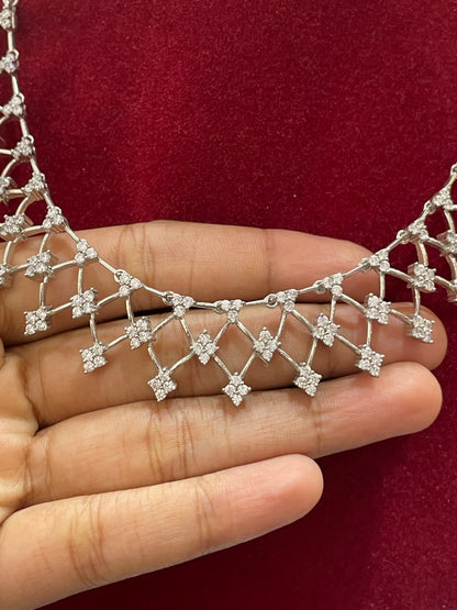 92.5 Silver Stylish Trendy Necklace for Women 17.5 Inches | Elegant Modern Design | Premium Daily Wear Jewellery
