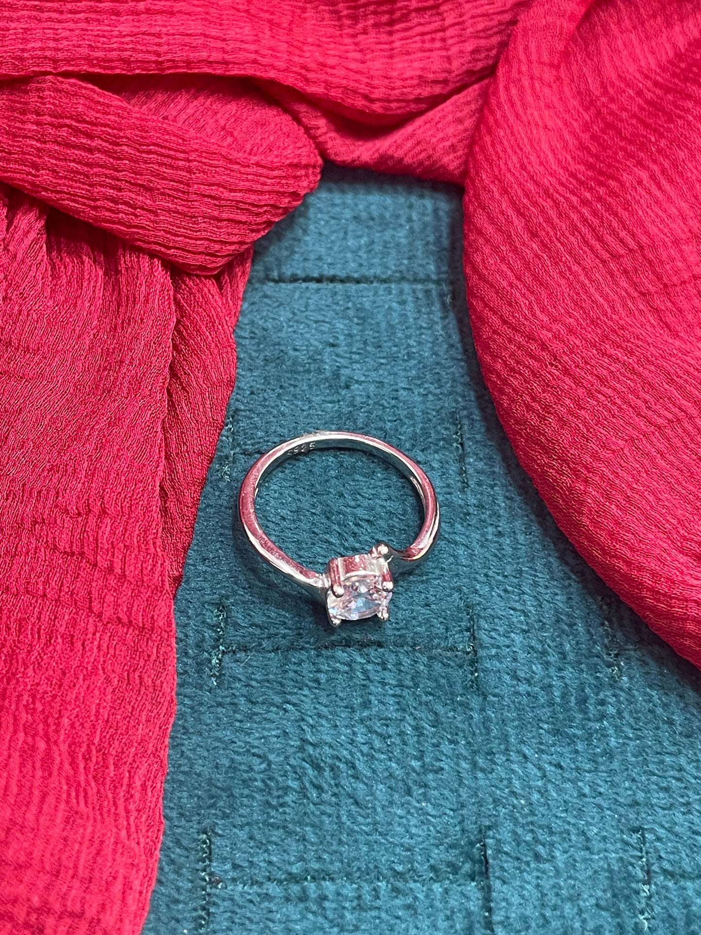92.5 Silver White Stone Ring for Women Size 11 | Stylish Luminous Design | Elegant Fashion Jewellery
