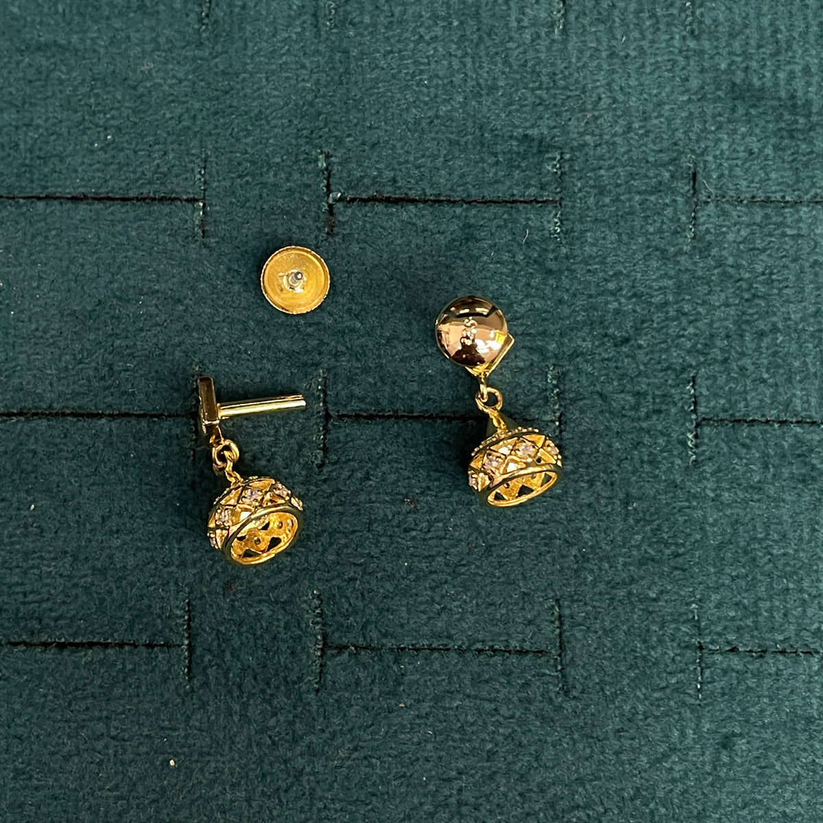 92.5 Silver Gold Plated White Stone Minimal Jhumkas for Women | Elegant Ethnic Design | Stylish Jewellery pair