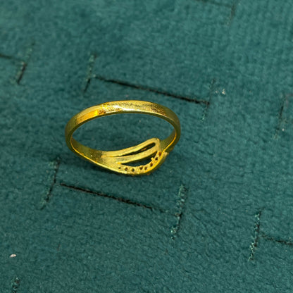92.5 Silver Gold Plated CZ Crossover Band Ring for Women