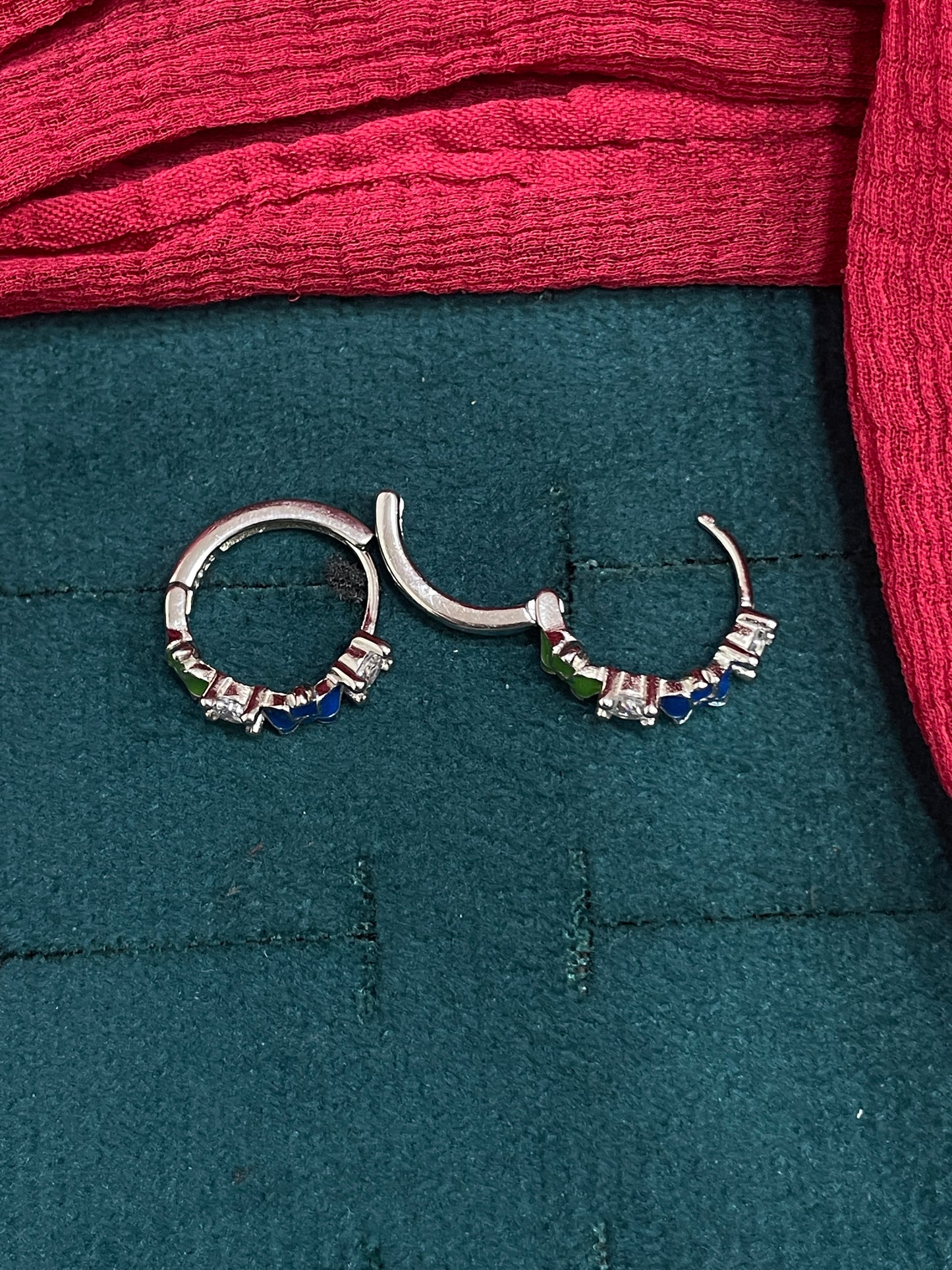 92.5 silver stylish flower bali earrings