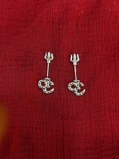 925 Silver Om Trishul Bugadi