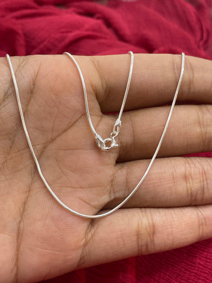 92.5 Silver Simple Chain for Women 18.5 Inches | Stylish Minimal Design | Elegant Daily Wear Jewellery