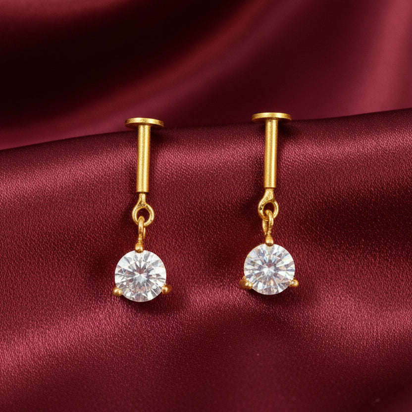 92.5 Silver Gold Plated Dangler Bugadi Pair