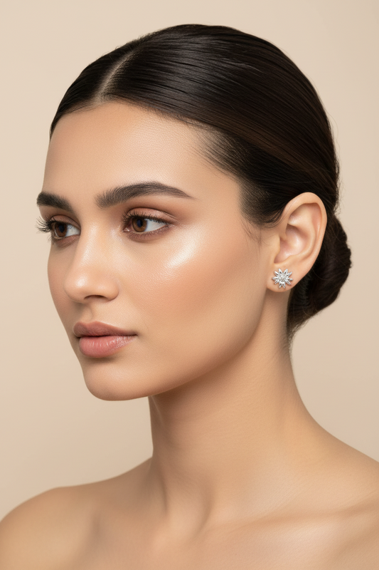 92.5 Silver Stylish Flower Earrings for Women | Elegant Floral Design | Everyday Wear Jewellery