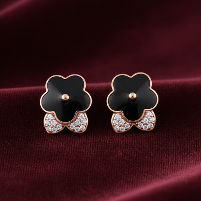 92.5 Silver Rose Gold Plated Minimal Stud Earrings for Women | Elegant Modern Design | Stylish Jewellery
