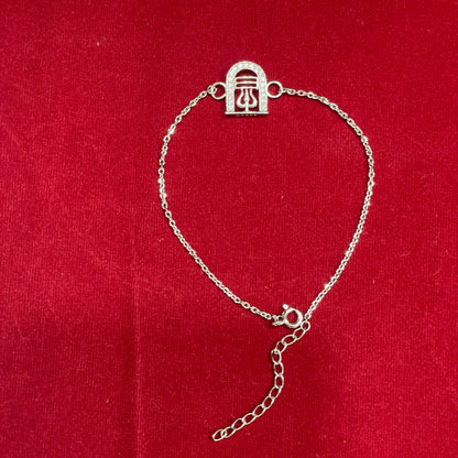 925 Sterling Silver Shivling Rakhi | CZ Stone Chain Rakhi for Raksha Bandhan