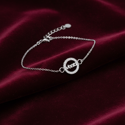 925 Sterling Silver Veera Rakhi | Stone-Studded Chain Rakhi for Raksha Bandhan