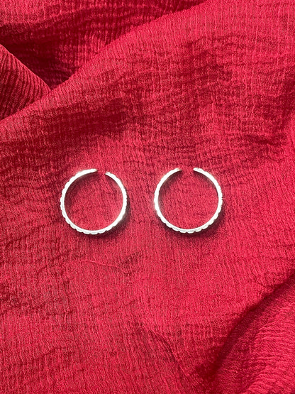 92.5 Silver Antique Oxidised Toe Rings for Women | Ethnic Adjustable Daily Wear Jewellery