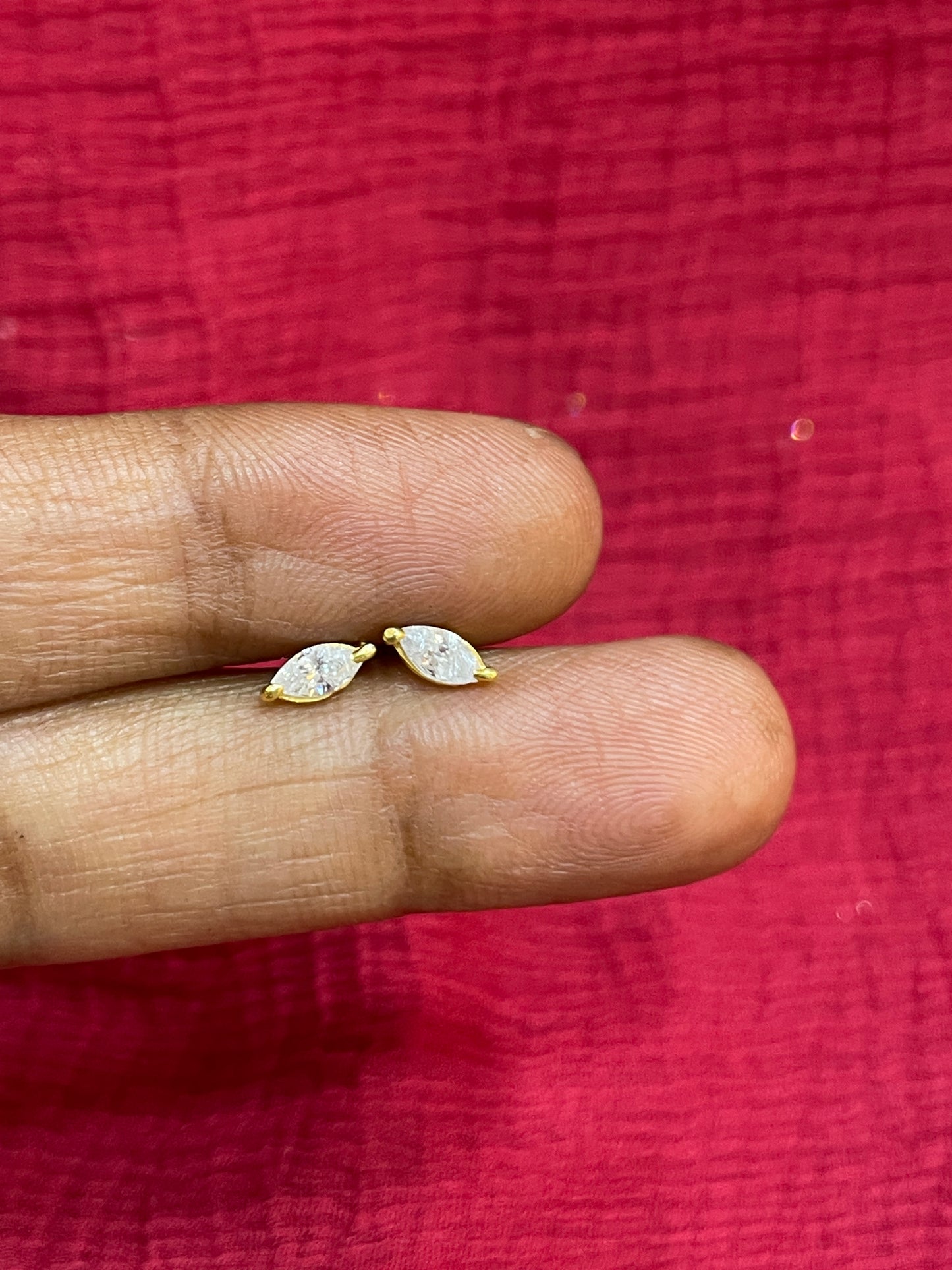 925 silver gold plated drop studs