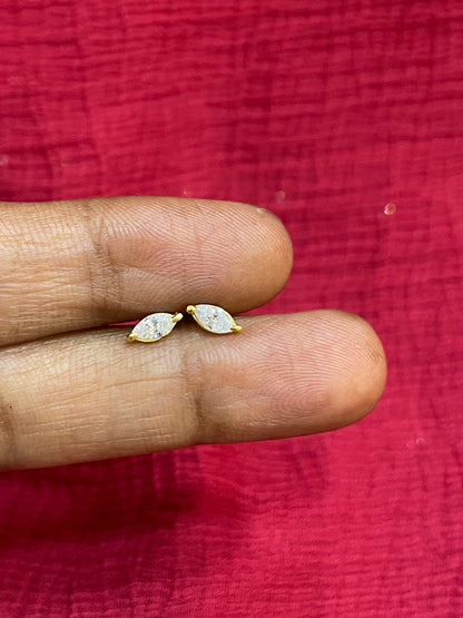 925 silver gold plated drop studs