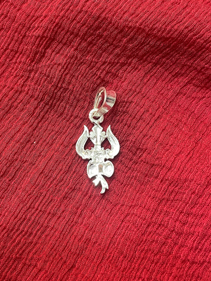 92.5 Silver Trishul Design Pendant for Men & Women – Traditional Finish