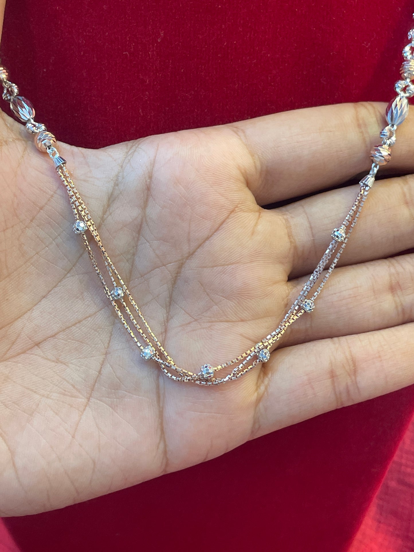 92.5 Silver Rose Gold Plated Chain | 19 Inches